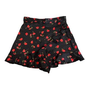 Zara Dark Grounded Floral Mini Skort